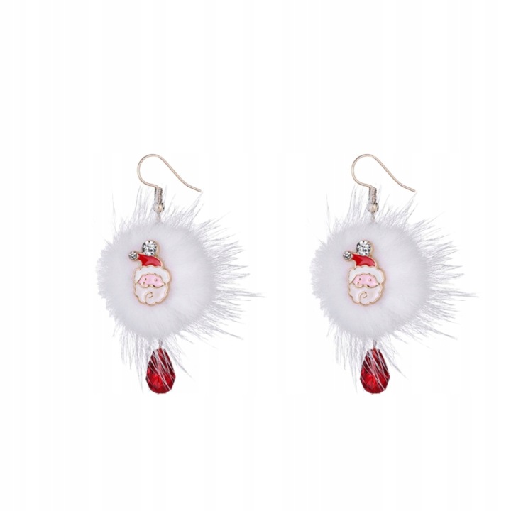 1 пара унікальний різдвяний гачок сережки SANTA POM POM DANGLE дизайн — фото 3