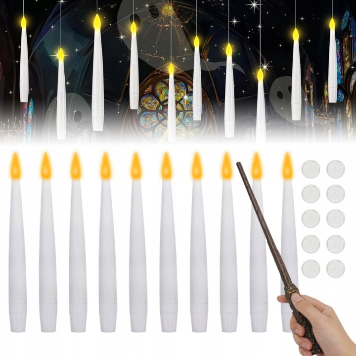 10 X Stolní Led Svíčka Závěsná Bílá Svíčka Magický Dálkový Ovladač Sada