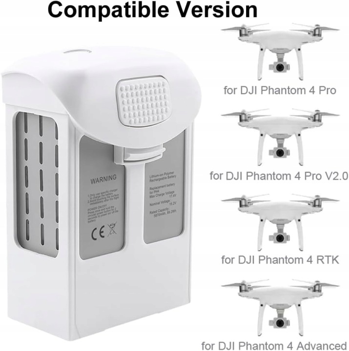 5870 мАг Акумулятор для дрона DJI Phantom 4/4 Advanced/4 Pro/4 Pro V2.0/4 RTK — фото 2