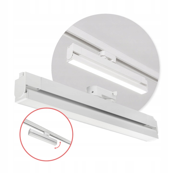 Led kolejnicové svítidlo 36W 4000K Stropní reflektor pro pohyblivou kolejnici