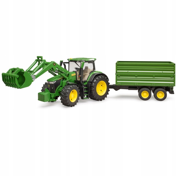 Bruder 03155 Трактор John Deere 7R 350 з навантажувачем фронтальним і причепом — фото 9