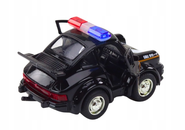 Машинка Поліцейська Класична 1:38 Привід Світло і звук Чорний Lean Toys — фото 3