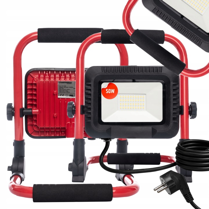 Led stavební halogenový reflektor na stativu 50W, pracovní lampa do garáže