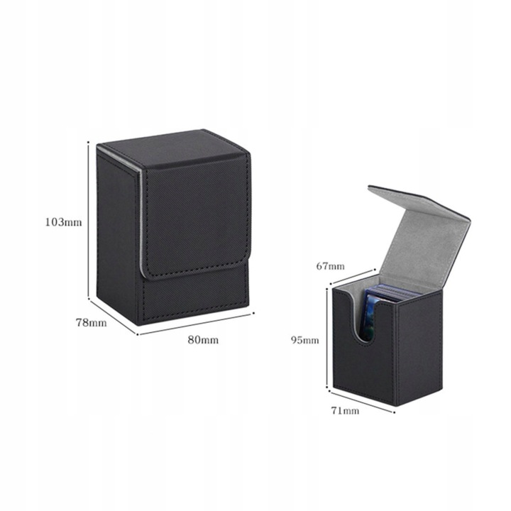 Card Deck Box Cards Чохол, вміщує 100 Контейнер для карток торговий Чорний Червоний — фото 10