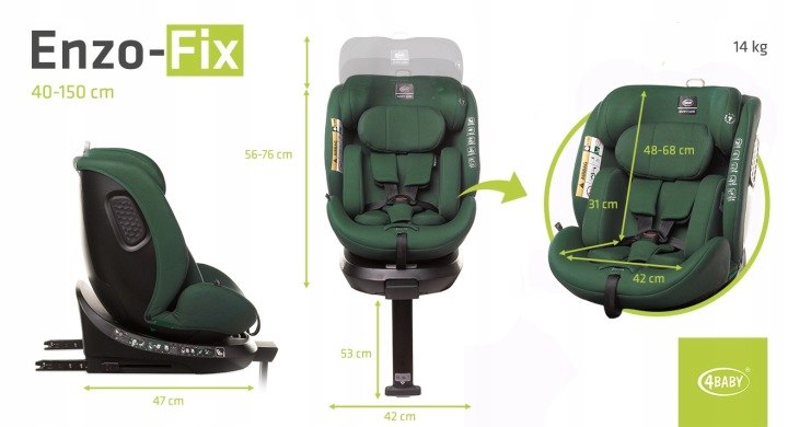 Крісло поворотне ENZO-FIX 40-150 см ISOFIX I-SIZE (раніше 9-36 кг) — фото 13