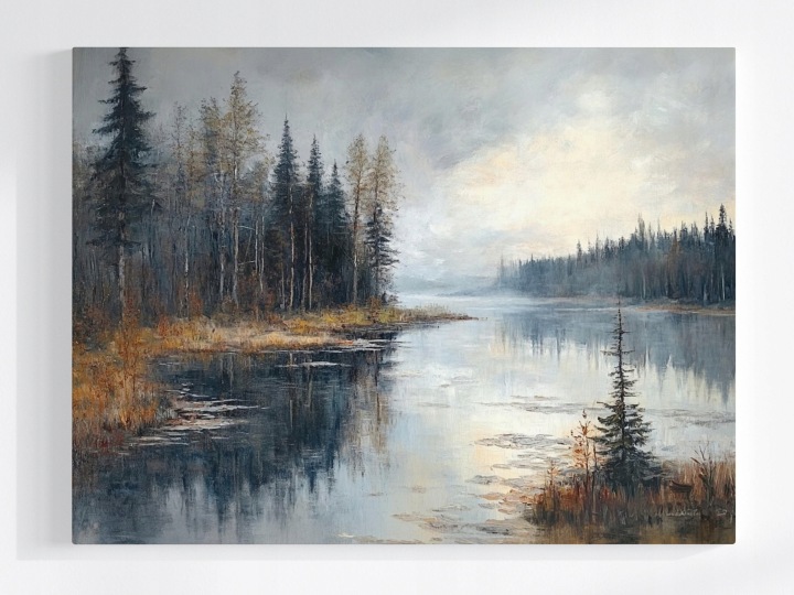 Plakát Krajina Les Stromy Jezero Odraz 100x75