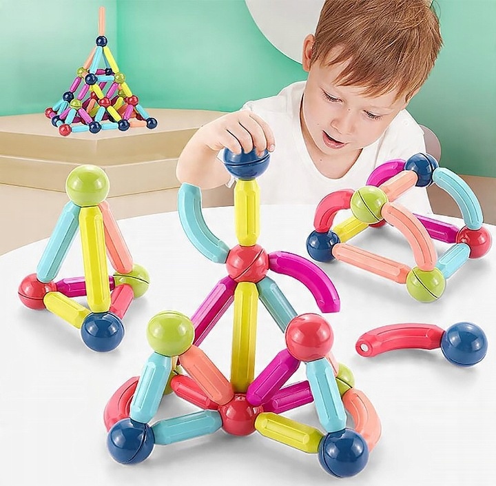MAGNETIC CONSTRUCTION EDUCATIONAL STICKS Number of pieces 98