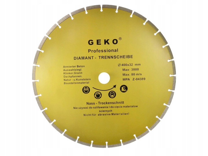 Geko diamantový segmentový kotouč 400 x 8 x 32 mm na beton a tvrdý kámen
