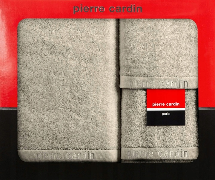 Sada ručníků v krabičce Evi 3dílná světle béžová 430 g/m2 Pierre Cardin