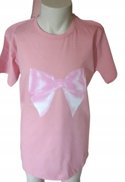 Bluzka t shirt dla dziewczynki bawełniana koszulka krótki rękaw — zdjęcie 37