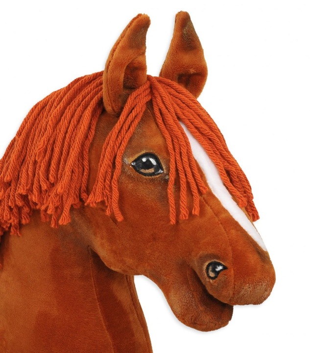 Hobby Horse A3 великий кінь на палиці Преміум каштан руда грива вручну пошитий — фото 2