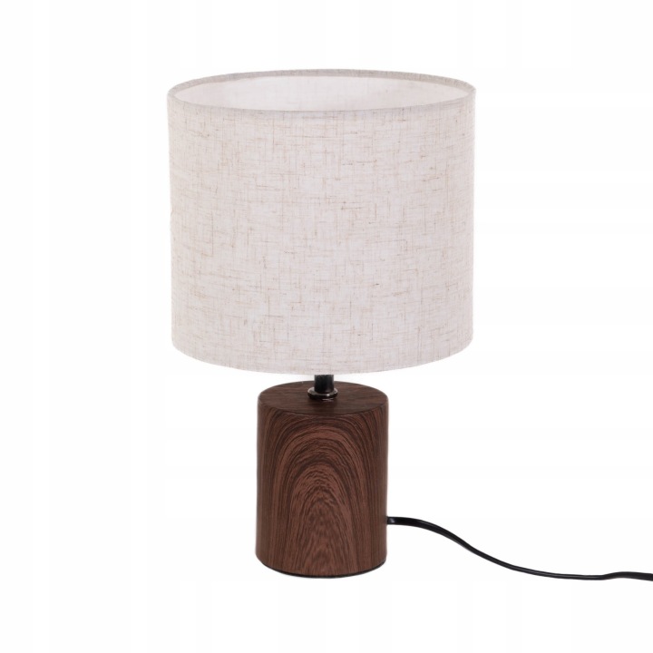 Kovová Stolní Lampa S Látkovým Stínidlem, 18 X 29,5 CM, Hnědá