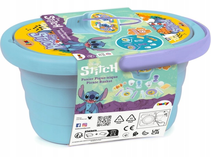 Smoby Disney Набір для пікніка Stitch Кошичок з ручкою 19 аксесуарів