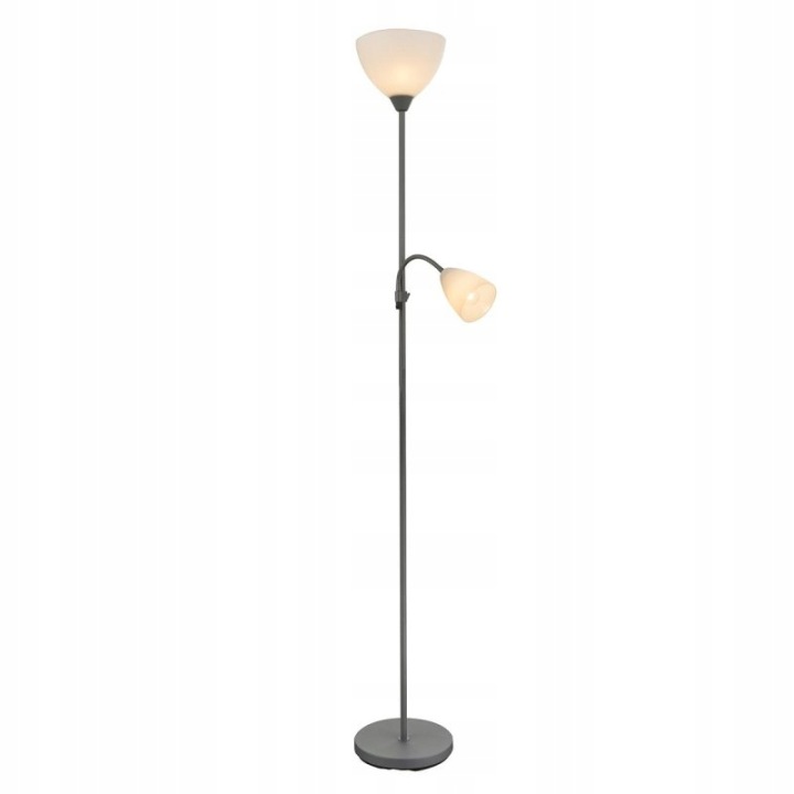 Šedá podlahová lampa Galeras s pohyblivým světelným zdrojem Globo