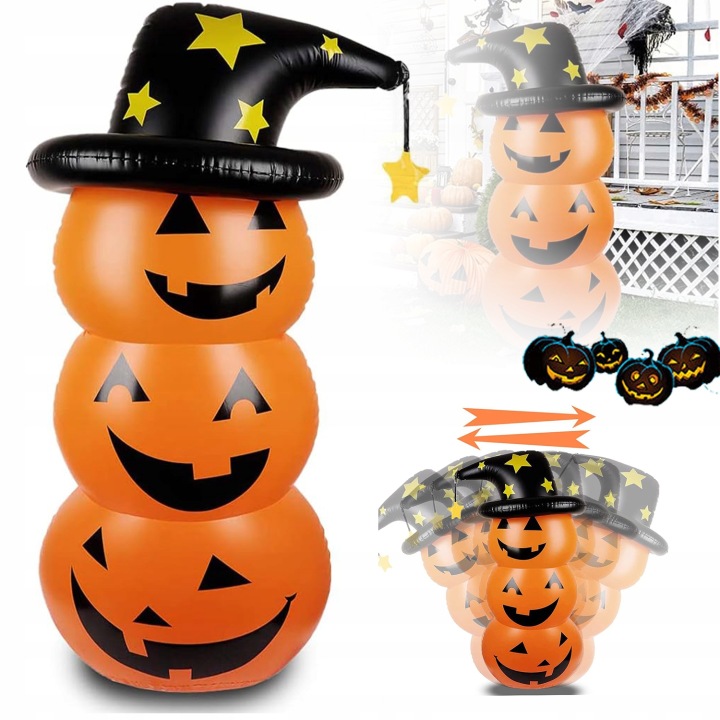 Nafukovací Řvoucí Dýně S Led Halloweenskou Zahradní Dekorací