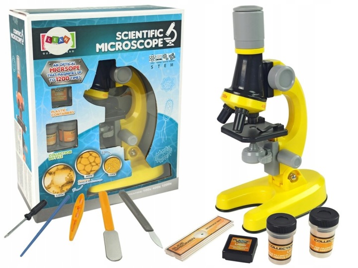 Мікроскоп для науковця жовтий Lean Toys