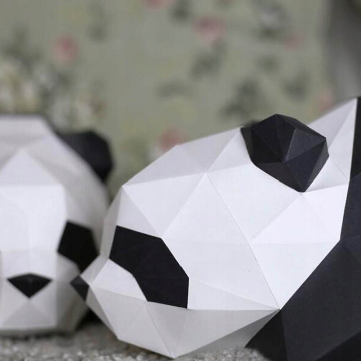 1 шт. чорний 3D паперова модель панди декорація ручна — фото 5