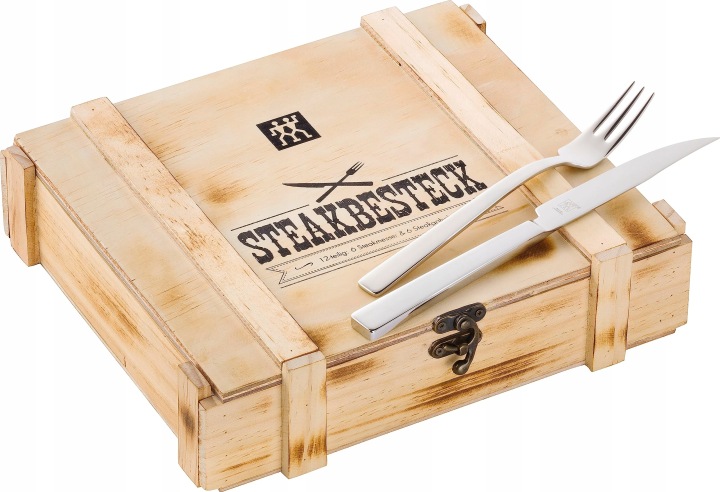 Zwilling Sada příborů na steaky pro 6 osob, 12 dílů, Ocel a dřevo