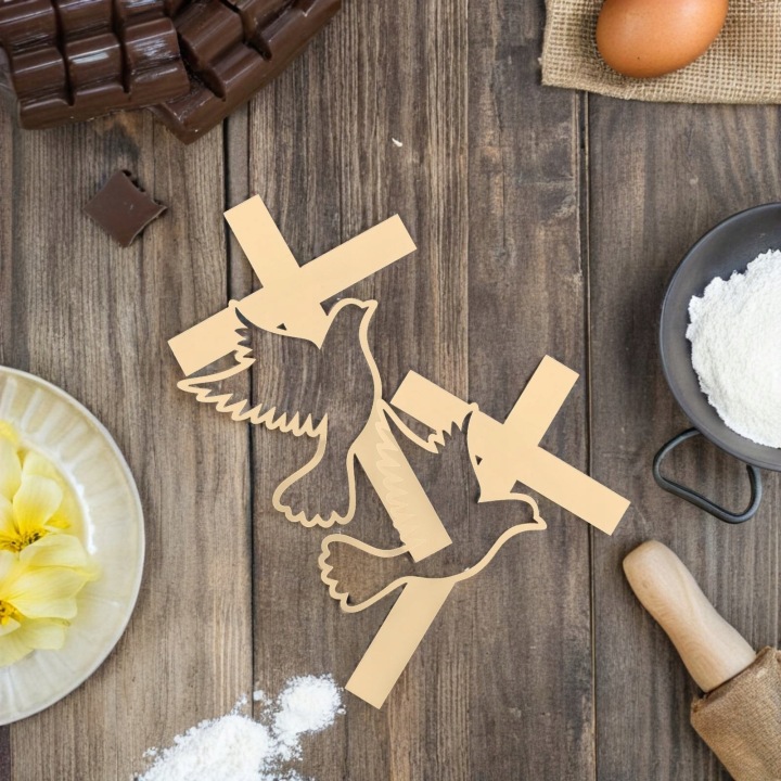 6 шт. Пластиковий Dove Cross Cake Декорації для Christian Celebrations — фото 11