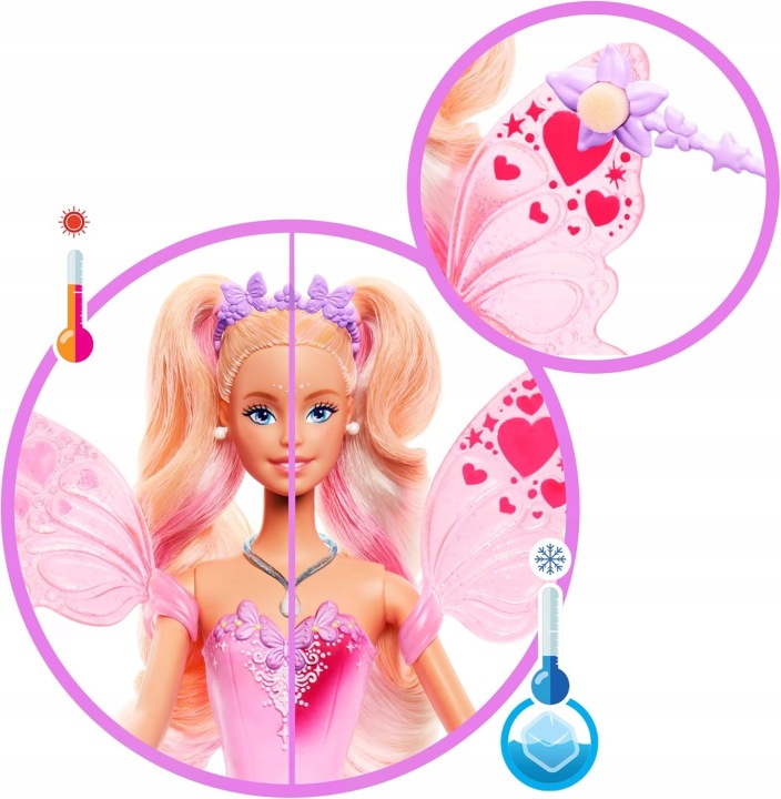 Лялька Barbie фея з чарівною паличкою зміна кольору klasyczna JCP76