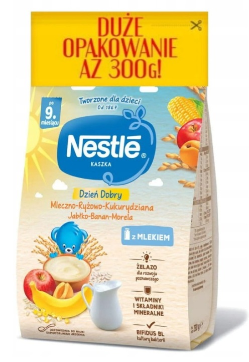 NESTLE Кашка Молочна яблуко банан абрикос 300 г по 9 місяця — фото 3