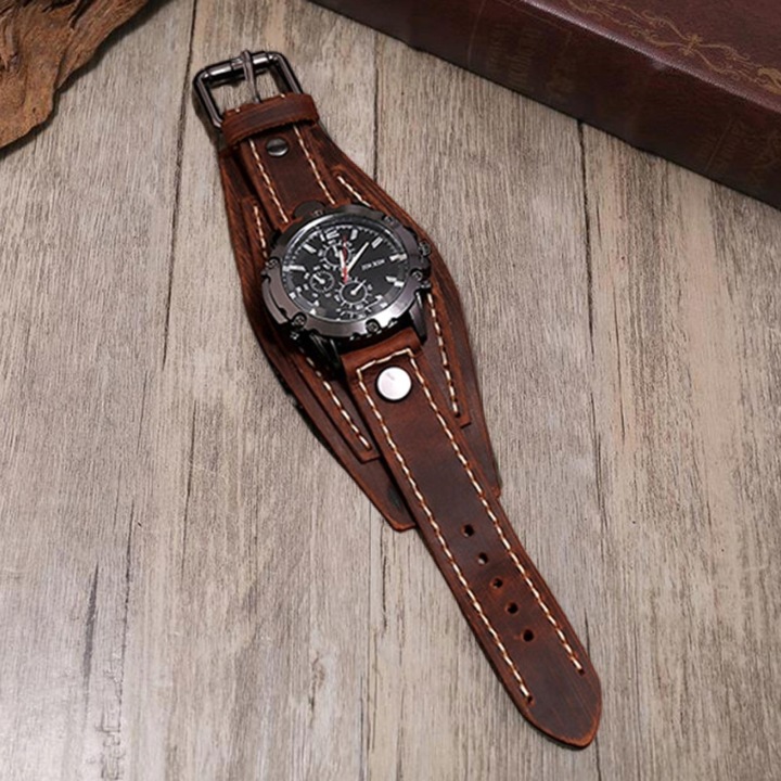 Big Face Dial Roman Чисел Годинники кварцові Коричневі — фото 6