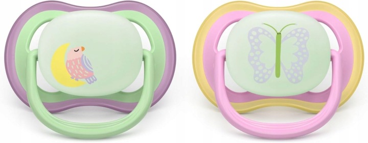 PHILIPS AVENT соска-пустушка ультра AIR NIGHTTIME GIRL 6-18 міс. 2 шт. — фото 4