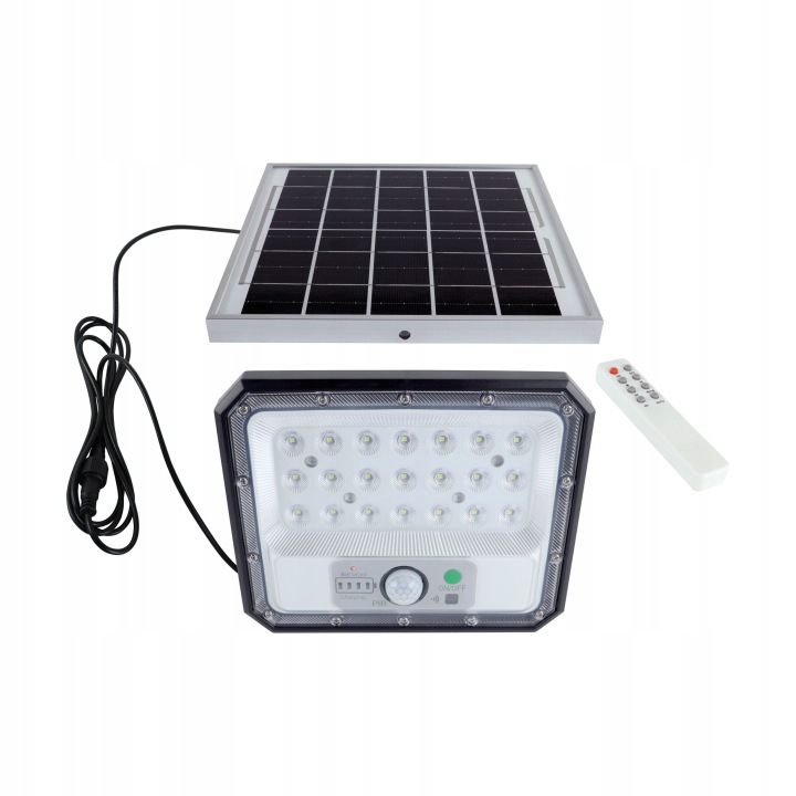 Solární Smd Led reflektor s pohybovým senzorem Heros 7 W Cw černý Struhm