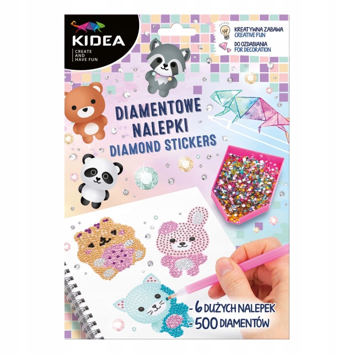 Мозаїка Веселі тварини Наклейки Алмазні Kidea (NDWZKA)