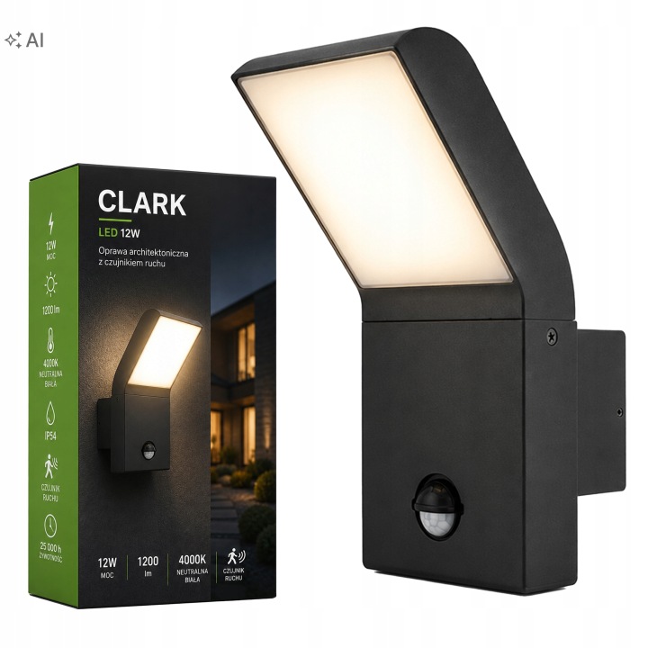 Venkovní nástěnné svítidlo zahradní lampa Snímač Pohybu, nástěnná Led