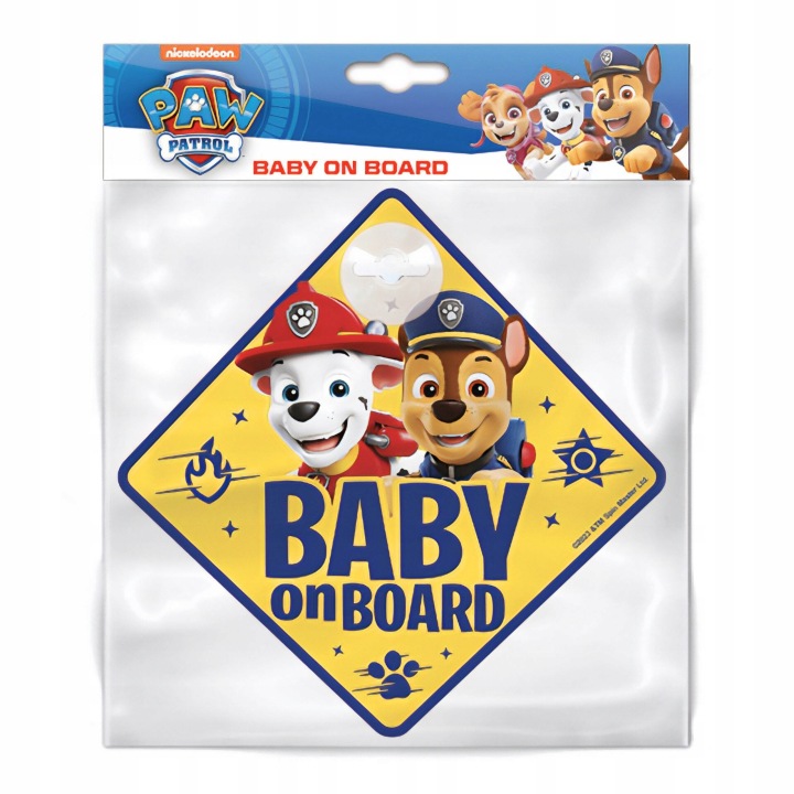 Psi Patrol Табличка для автомобіля З Присоскою підвіска BABY ON BOARD — фото 3