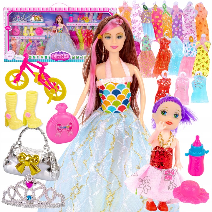 ZESTAW UBRANKA DLA LALEK LALKI SUKIENKI AKCESORIA