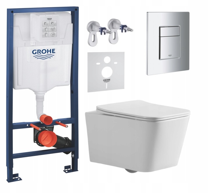Podomítkový Wc set Grohe s mísou Bilovec a tlačítkem Chrom