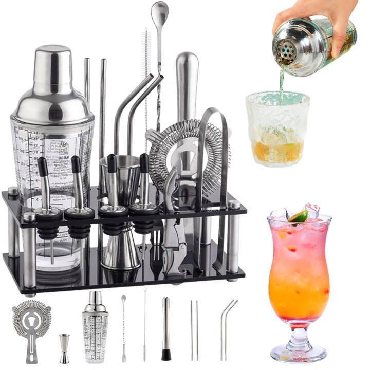 Barmanský set na nápoje a koktejly Shaker 400 ml s poličkou Dárek Den otců