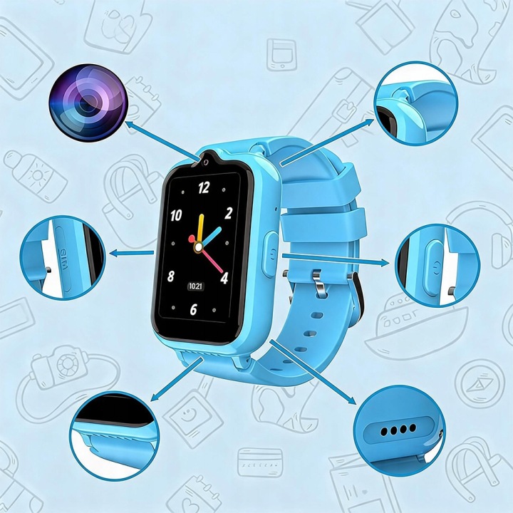 SMARTWATCH ZEGAREK DLA DZIECI SIM телефон відеодзвінки GPS SMS синій — фото 4