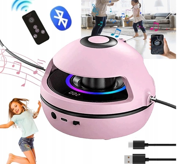 Скакалка рожева пластикова з динаміком Bluetooth