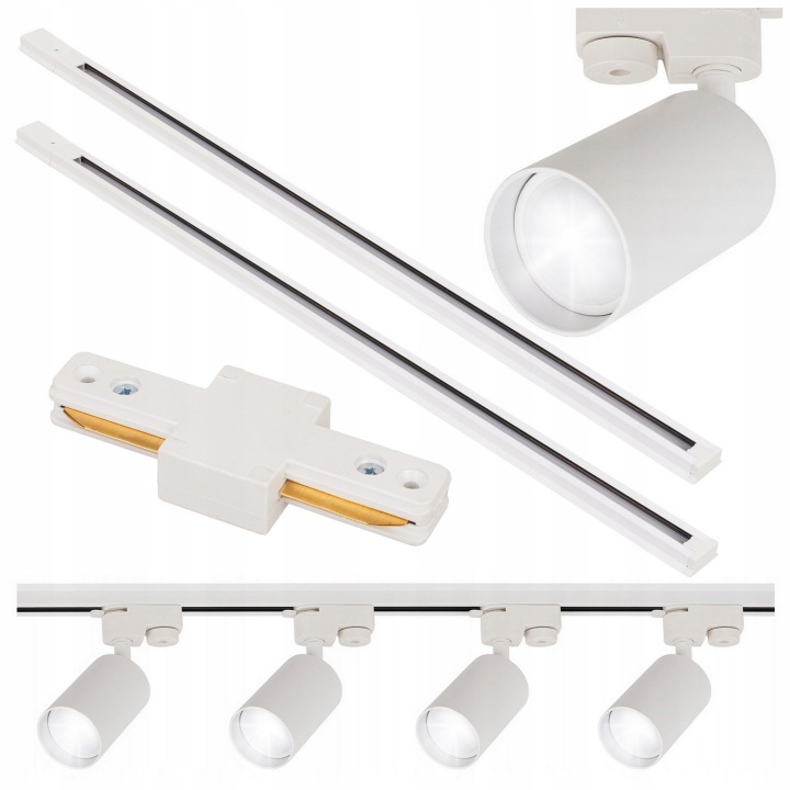 Sada kolejnicového osvětlení 4x lampa GU10 lišta 2x1 m Bílá Led kolejnice