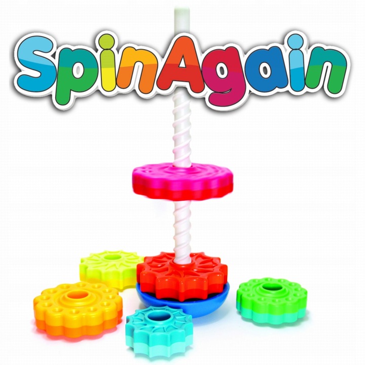 Кольорова Закручена Вежа Пірамідка Колеса Spin Again FAT BRAIN TOYS SpinAgain — фото 2