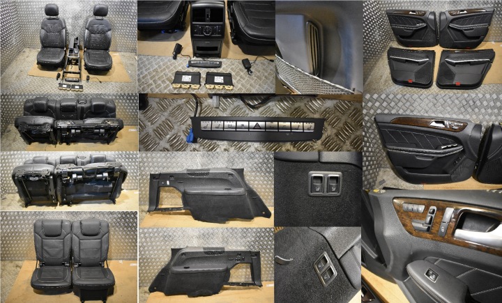 FOTELE SKORY WENTYLOWANE GRZANE MODULY DECORY 7OS. KPL. MERCEDES GL W166 1