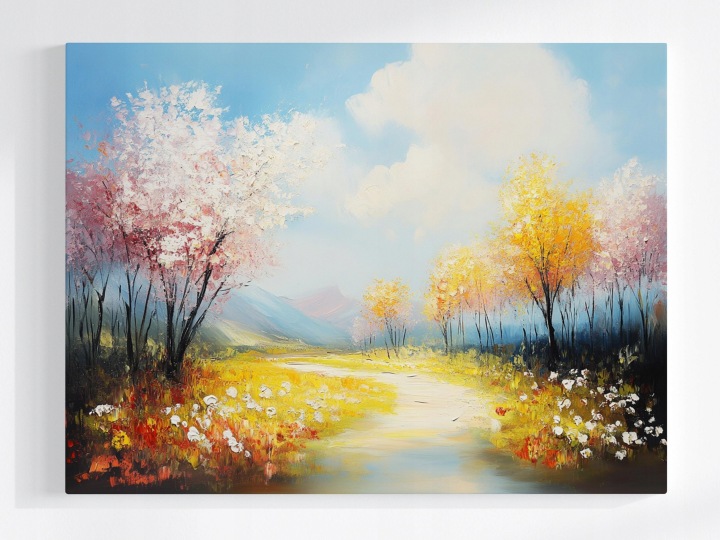 Plakát Krajina Pohled Na Jaro Hory Dolina Louka Květiny 100x75