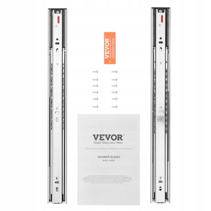 Vodítka do zásuvek 45 cm s tlumením dovírání, kuličkové, 10 párů pro nábytek