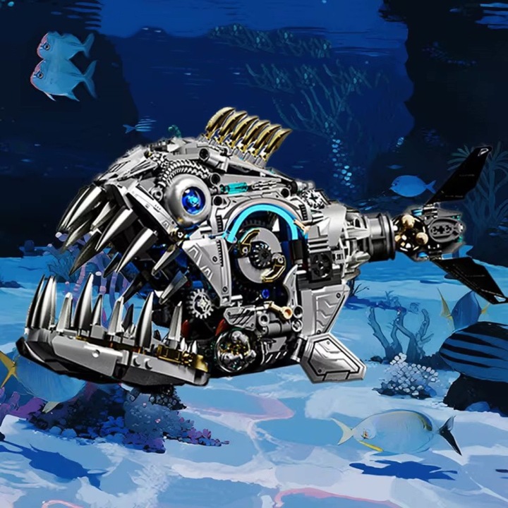 Zestaw klocków „Mechaniczna Piranha”, Іграшка STEM, Декорація, Подарунок — фото 8