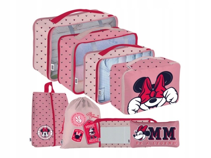 Набір органайзерів дорожніх Minnie Mouse - 8-предметний, рожевий (WD16708)