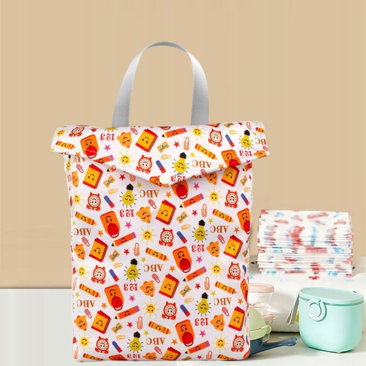 Baby Cloth Сумка для підгузків Змивна Багатофункціональна Портативна Nappy Smile 20x25 см — фото 3
