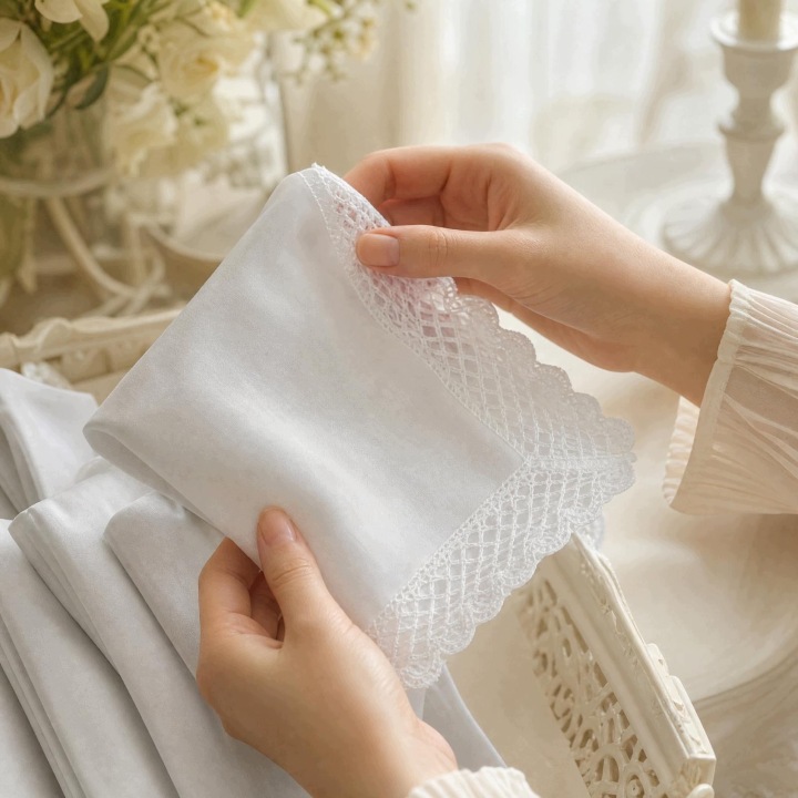 М'яка бавовняна мереживна хусточка у стилі вінтаж Весільний Hanky на церемонію — фото 5