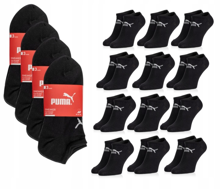 PUMA шкарпетки короткі 3 пари чорні 43-46