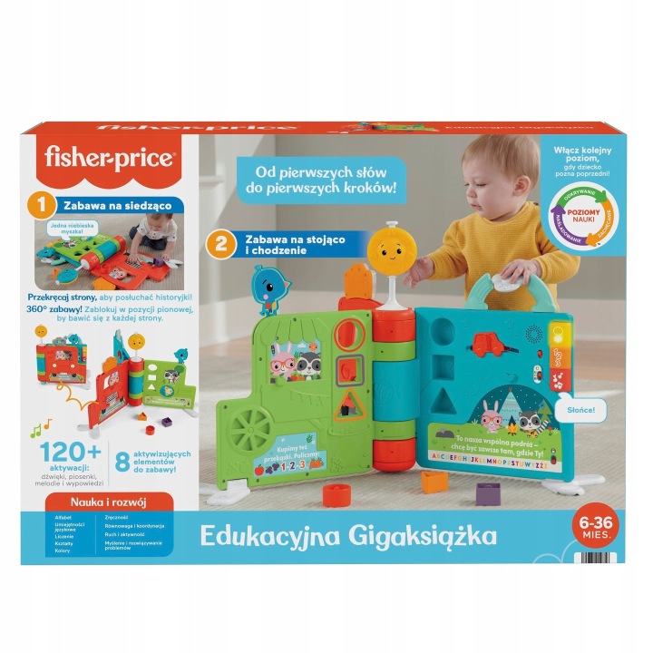 Fisher Price Гігакнига Розвивальна 2 в 1 Інтерактивна Польською HCL06 — фото 6