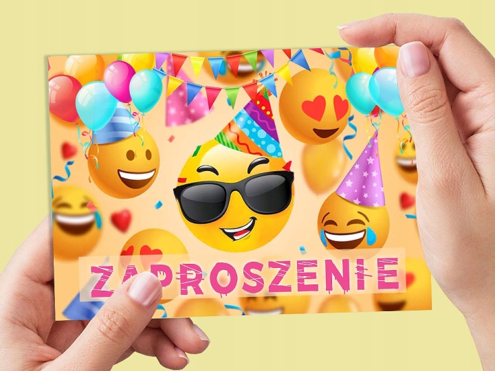 Запрошення на день народження смайлики вечірка вечірка на день народження запрошення конверт — фото 2