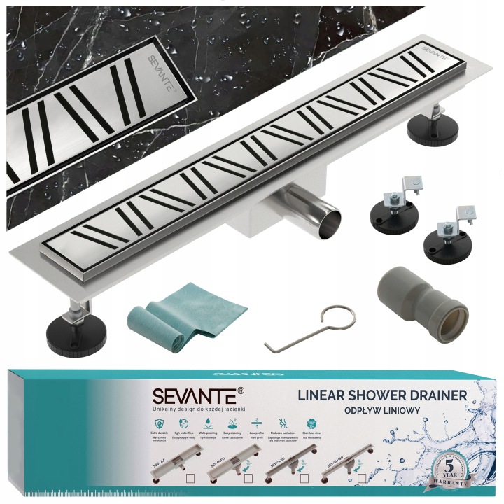 Lineární odtok s maskovacím otvorem 50 cm Flat inox ocel 304 s velkou průchodností