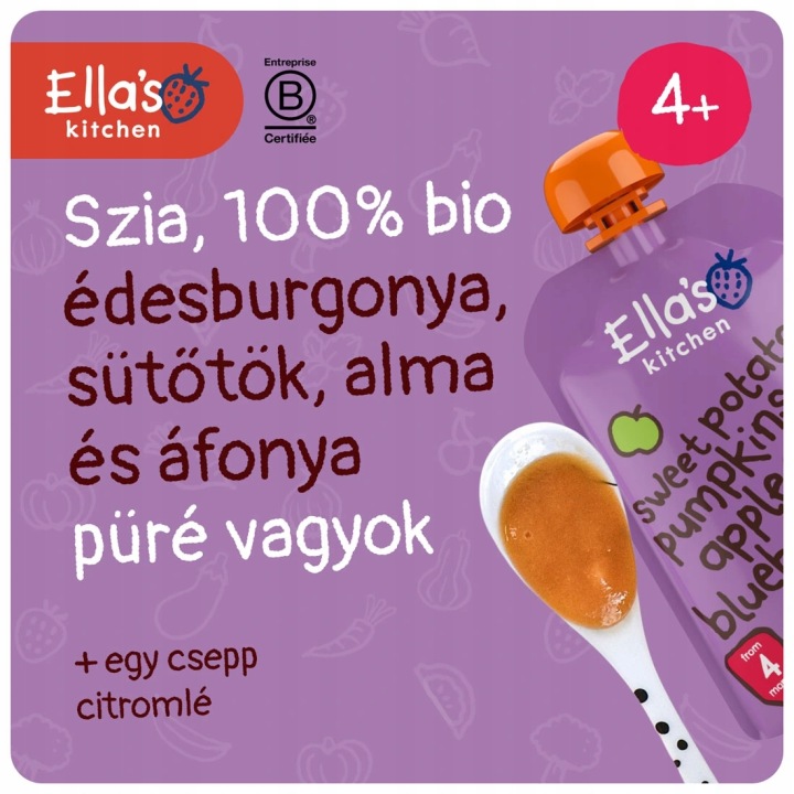 Ella's Kitchen Біо Пюре перекуска Батат Гарбуз і Яблуко 120 г — фото 6